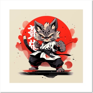 karate cat Posters and Art